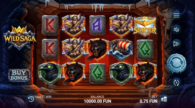 Wild Saga - game screen with reels